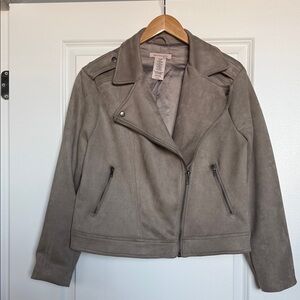Philosophy Taupe Leather Jacket